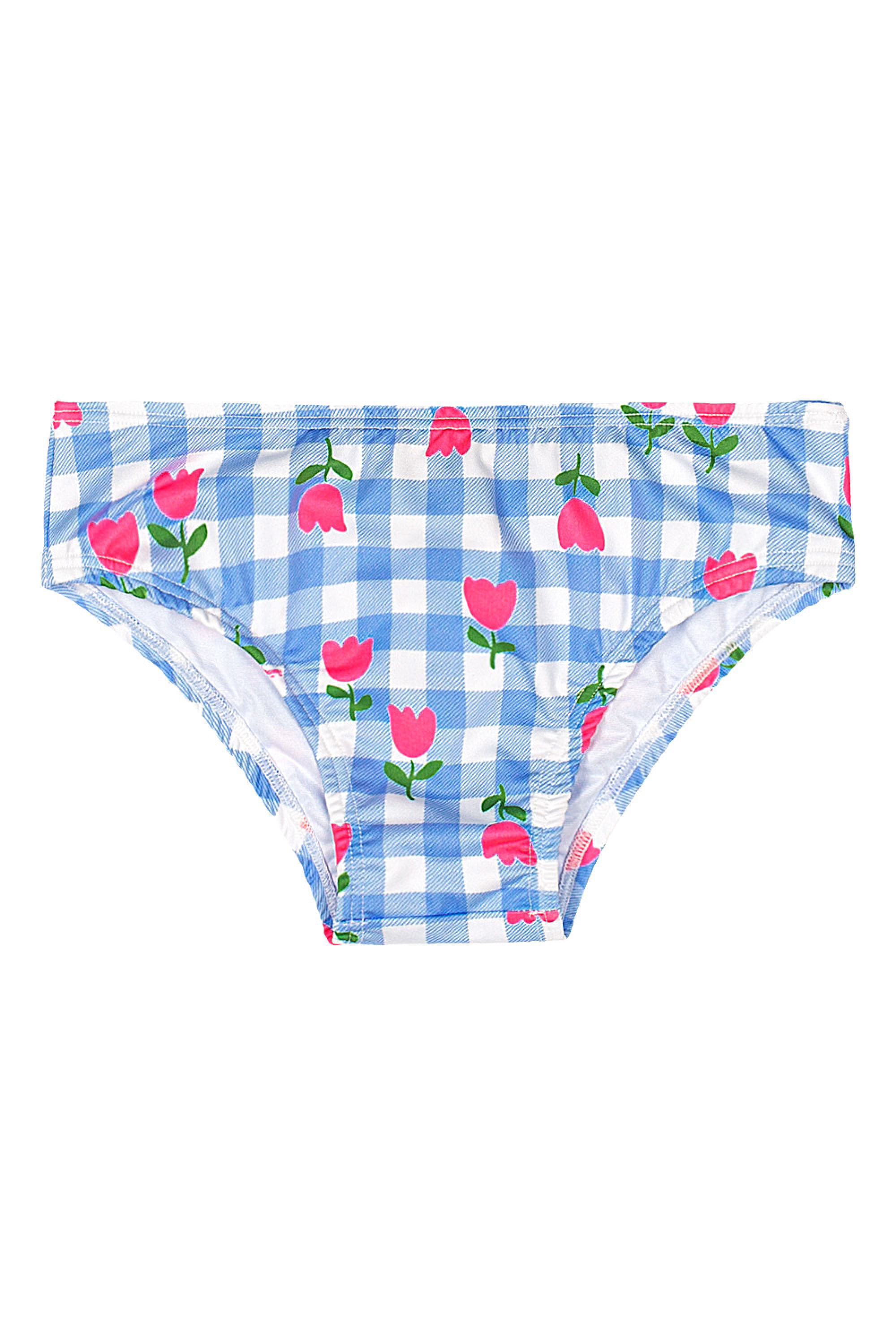 Biquíni Infantil com Calcinha e Top em Malha UV DRY (Azul) Quimby - Imagem 8